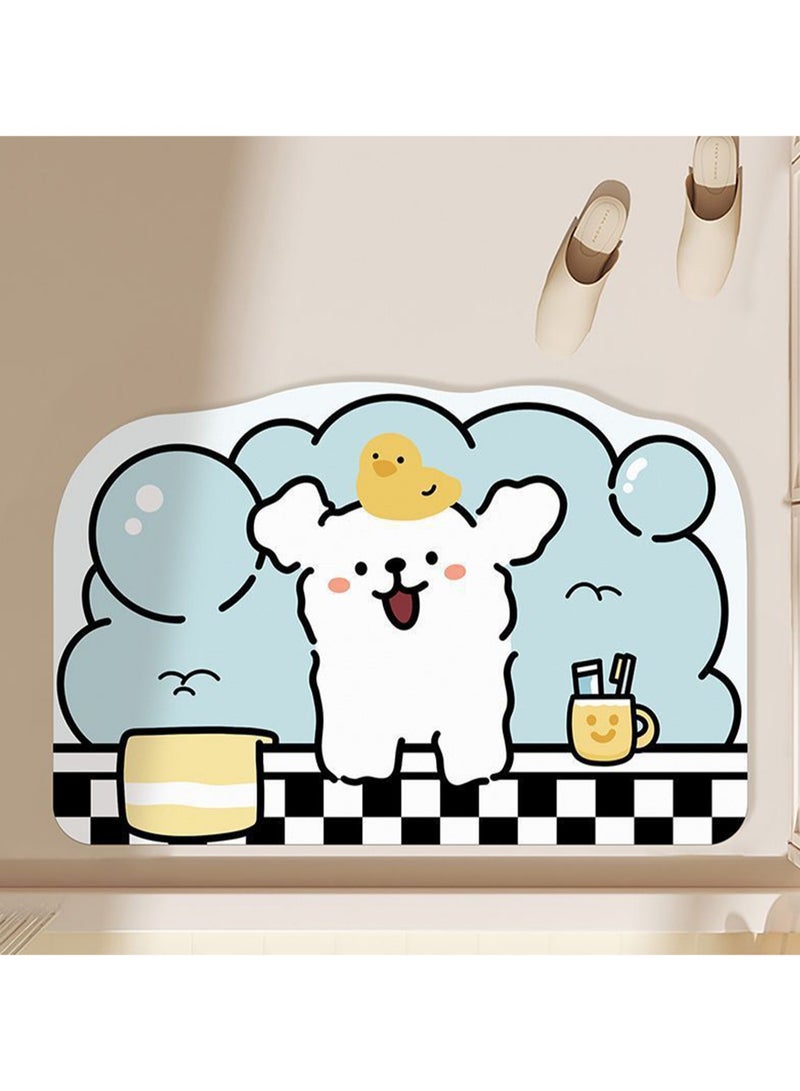 40*60cm Cartoon Puppy Floor Mat For Bathroom Door Absorbent Quick-Drying Mat - Image 2
